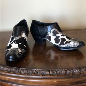 Cowhide ankle boots